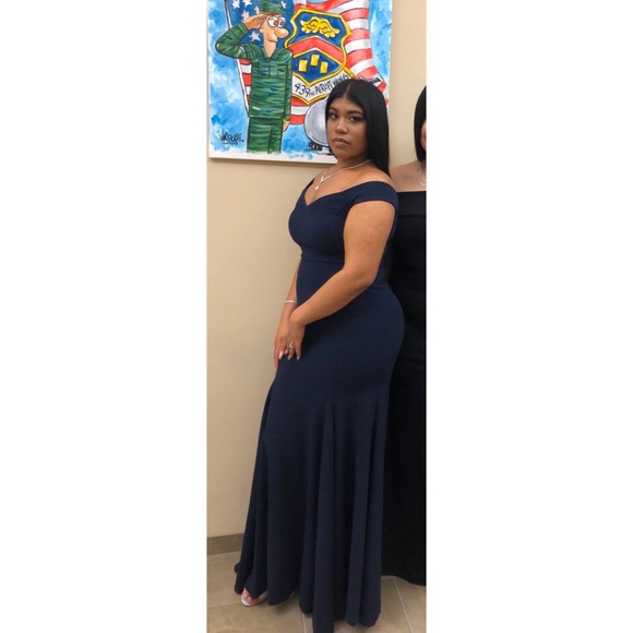 Elegant Navy Blue Dress - Picture 2 of 5